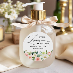 Sticker Rond Blushing rose Floral Sanitizer de la main Favorise