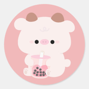 Sticker Rond Boba Cow