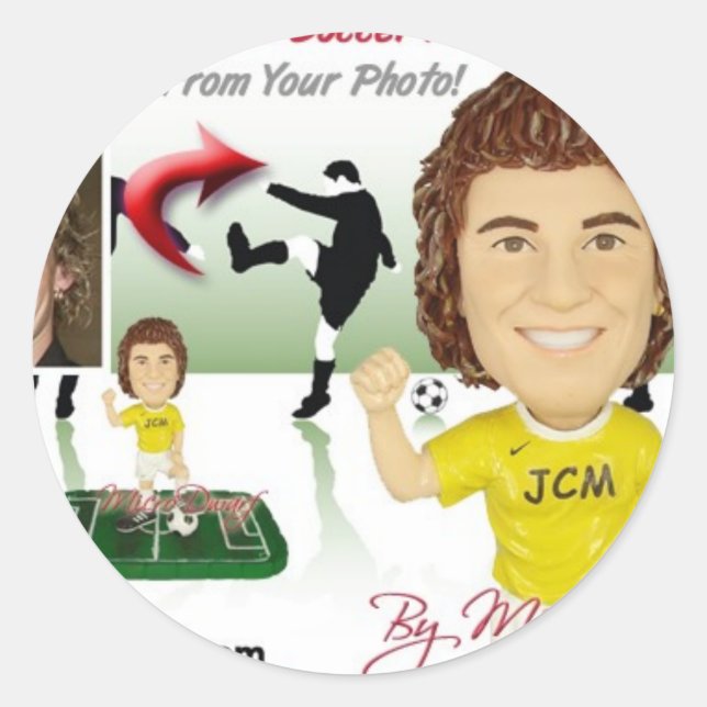 Sticker Rond Bobbleheads Bobblehead Bobblehead Bobhead têtes (Devant)