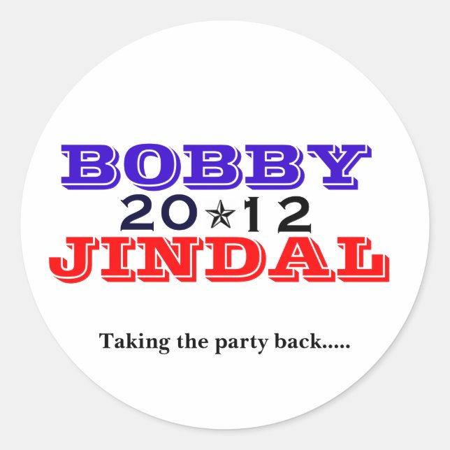 Sticker Rond Bobby Jindal 2012 (Devant)