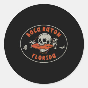 Sticker Rond Boca Raton Floride Fl Vintage Surf Bord de plage e
