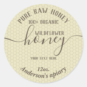 Sticker Rond Bocal de miel moderne simple