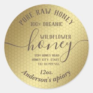 Sticker Rond Bocal de miel moderne simple
