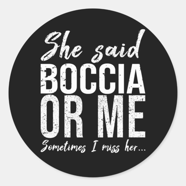 Sticker Rond Boccia drôle idée cadeau sport (Devant)