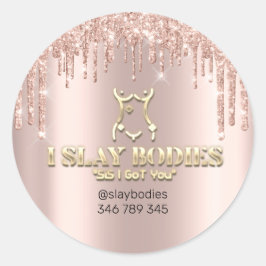 Sticker Rond Bodies à incandescence Logo Cosmétique Sculpture R