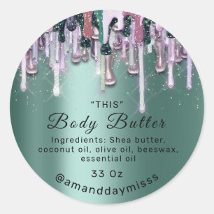 Sticker Rond Body Beurre Emballage en ligne Boutique Rose