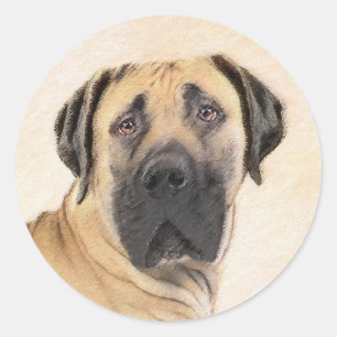 Sticker Rond Boerboel Peinture - Cute Original Chien Art