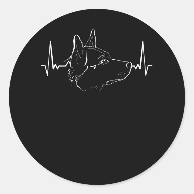 Sticker Rond Boeuf australien Coeur de chien (Devant)