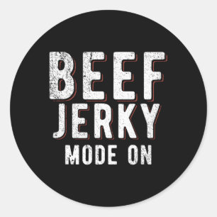 Sticker Rond Boeuf Jerky Moden Sur Boeuf Jerky