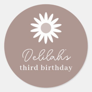 Sticker Rond Bohemian Daisy Anniversaire
