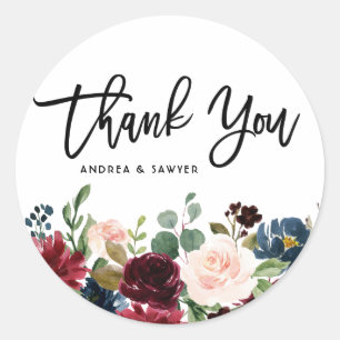 Sticker Rond Boho Aquarelle Automne Garland Floral