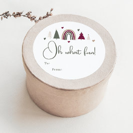 Sticker Rond Boho Arc En Ciel & Coeurs Oh Quel Amusement À Part