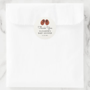 Sticker Rond Boho Baby Chaussures Baby shower d'aquarelle
