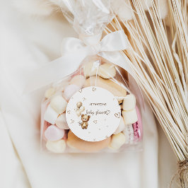 Sticker Rond Boho Bear Cub Baby shower Favoriser