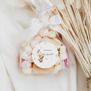 Sticker Rond Boho Bear Cub Baby shower Favoriser