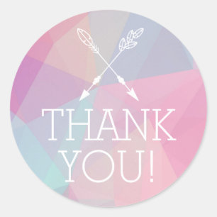 Sticker Rond Boho Chic Crossées Flèches Pastel Geo Boho Merci