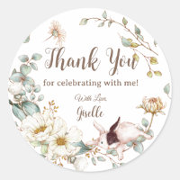 Boho Chic Fantaisiste Lapin Botanique Floral