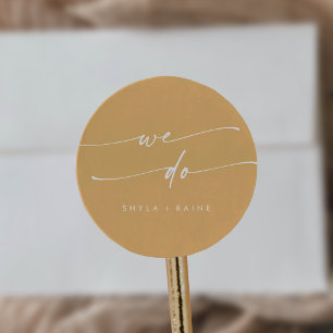 Sticker Rond Boho Chic Marigold Jaune Nous Faisons Enveloppe Ph