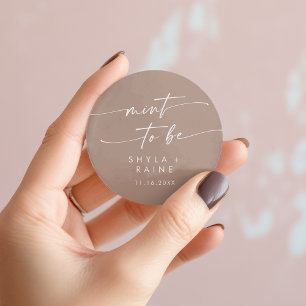Sticker Rond Boho Chic Neutral Taupe Mint À Être Favorisant Sti