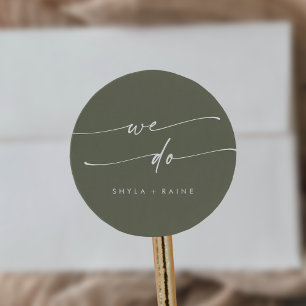 Sticker Rond Boho Chic Olive Green Nous faisons Enveloppe Seals