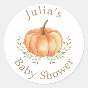 Sticker Rond Boho Citrouille Automne Autumn Foliage Baby shower