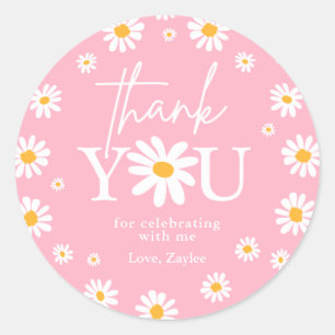Sticker Rond Boho Daisy Deux Fêtes Sauvages 2e Anniversaire Fav