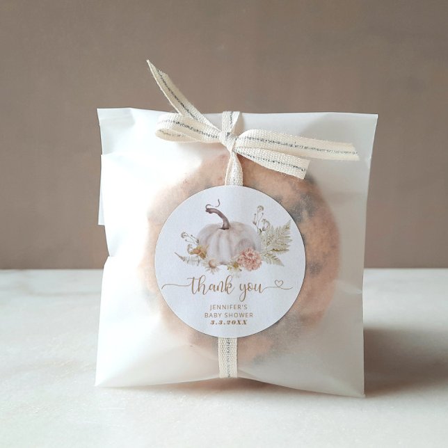 Sticker Rond Boho fall citrouille merci (Créateur téléchargé)