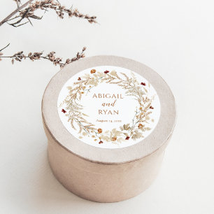 Sticker Rond Boho Fleur sauvage Floral Butal Mariage