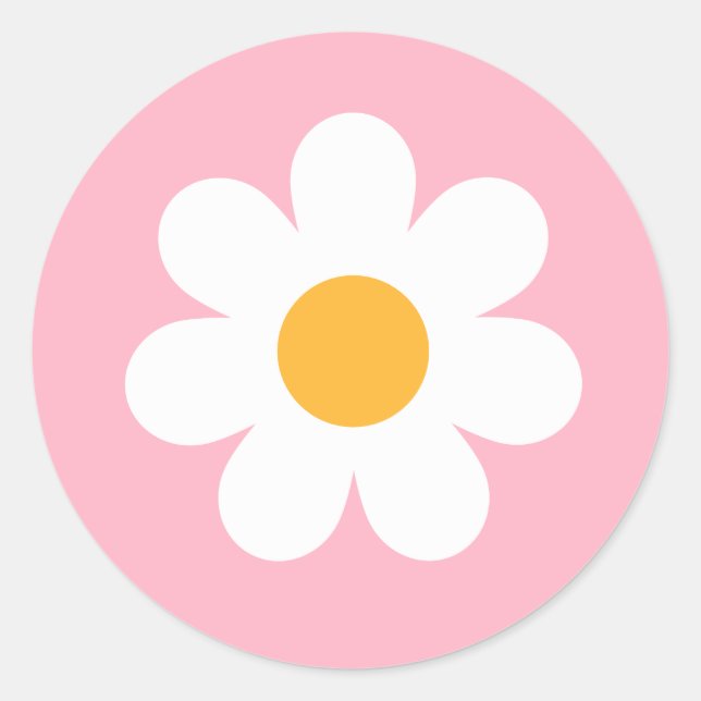 Sticker Rond Boho Floral Daisy Fête d'anniversaire Super Faveur (Devant)