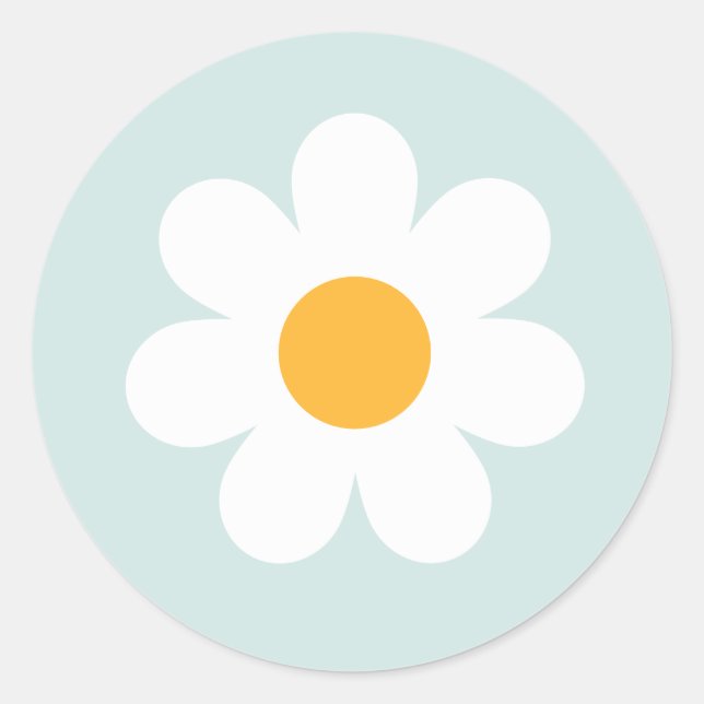 Sticker Rond Boho Floral Daisy Fête d'anniversaire Super Faveur (Devant)