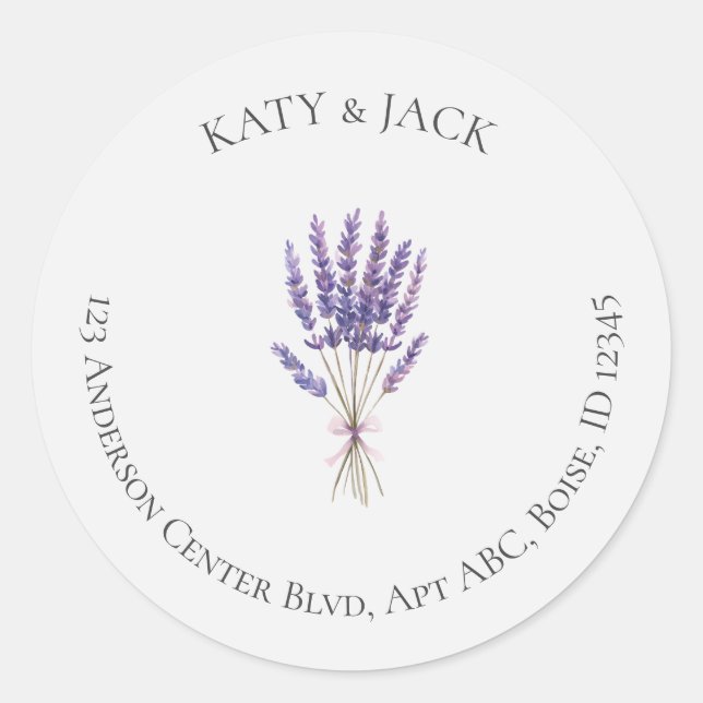 Sticker Rond Boho Flowers Mariage Suite Adresse de retour (Devant)