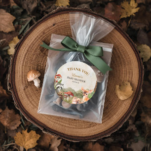 Sticker Rond Boho forêt Bois Baby shower rustique