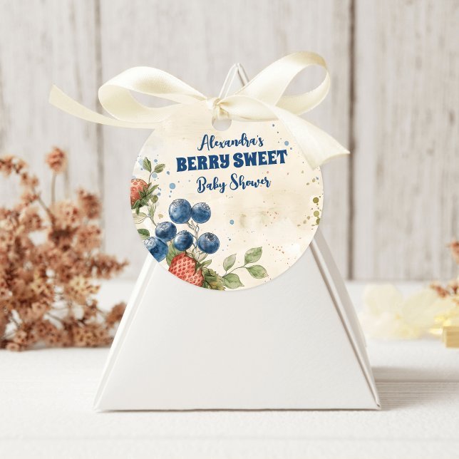 Sticker Rond Boho fraise Berry Baby shower doux (Créateur téléchargé)