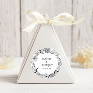Sticker Rond Boho Gothic Floral Mariage