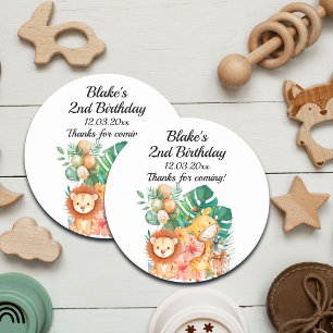 Sticker Rond Boho Jungle Animaux