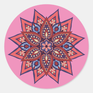 Sticker Rond Boho Mandala