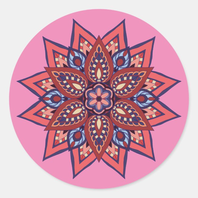 Sticker Rond Boho Mandala (Devant)