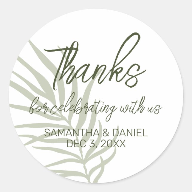 Sticker Rond Boho Mariage Merci (Devant)