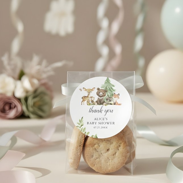 Sticker Rond Boho Merci des animaux de bois (Créateur téléchargé)