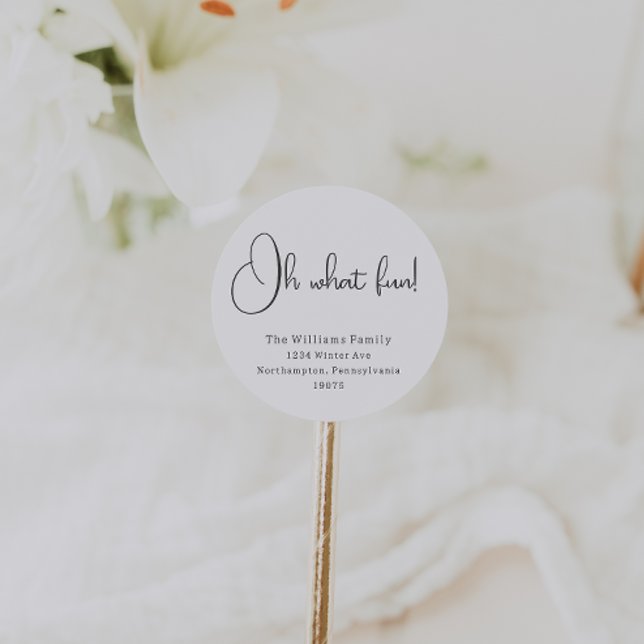 Sticker Rond Boho moderne Oh Quel Enveloppe amusante sceaux (Créateur téléchargé)