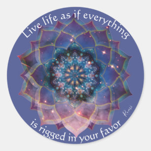 Sticker Rond Boho Nebula Bloom Conception de Mandala