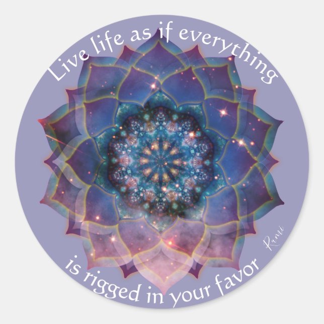 Sticker Rond Boho Nebula Mandala, Mystique (Devant)