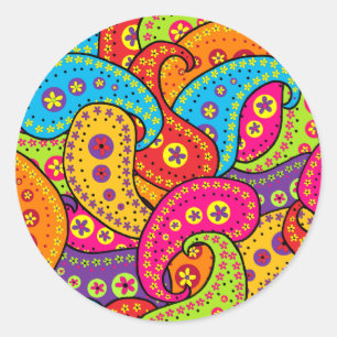 Sticker Rond Boho Paisley