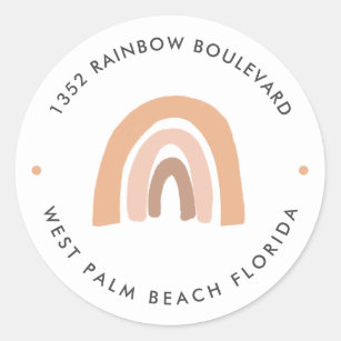 Sticker Rond Boho Rainbow Baby shower Adresse de retour