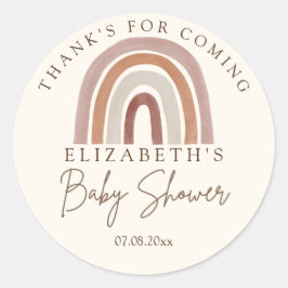 Sticker Rond Boho Rainbow Baby Shower – Perfectly Neutral