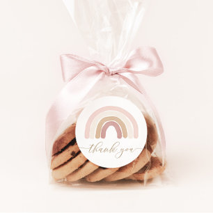 Sticker Rond Boho Rainbow fête d'anniversaire