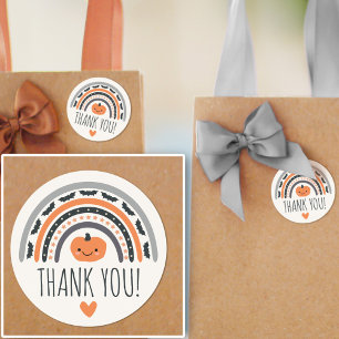Sticker Rond Boho Rainbow Halloween Baby shower Merci