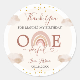 Sticker Rond Boho Rainbow n'est pas elle un Merci magnifique