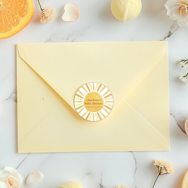 Sticker Rond Boho Ray of Sunshine Baby shower (Little Ray Sticker)