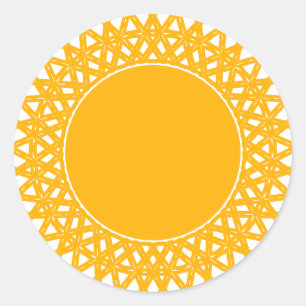 Sticker Rond Boho rayons de soleil jaune vierge moderne amuseme